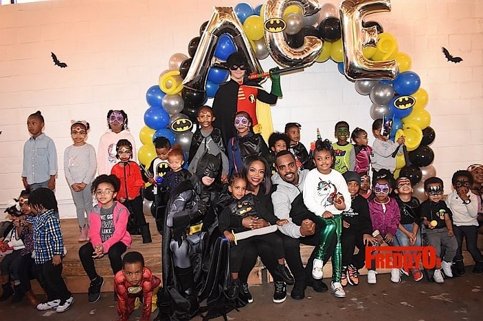 Ace Wells Tucker celebrating his Batman theme birthday party with his family and friends..